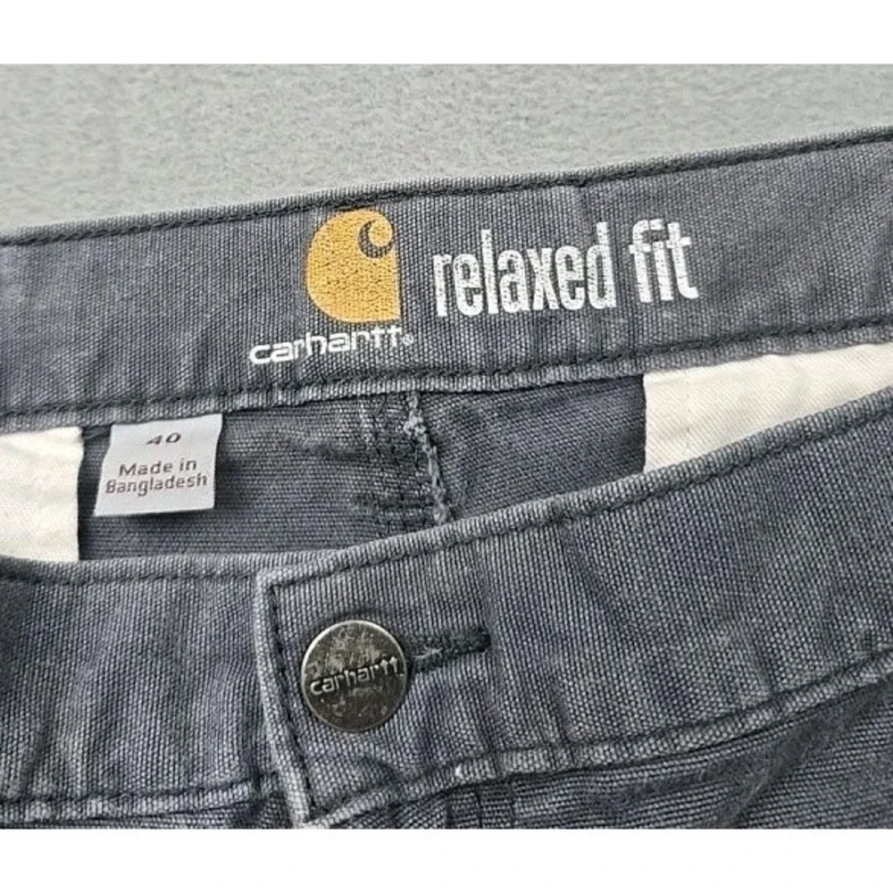 Carhartt Men's 40 Relaxed Fit Carpenter Shorts Gray Used Condition SEE ITEM INFO